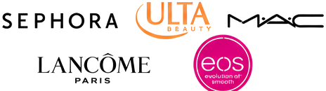 Beauty and personal care brands: Sephora, Ulta Beauty, MAC, Lancôme, eos