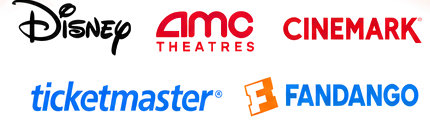 Entertainment brands: Disney, AMC Theatres, Cinemark, Ticketmaster, Fandango