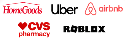 Gift card and everyday brands: HomeGoods, Uber, Airbnb, CVS Pharmacy, Roblox